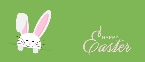 Easter rabbit, easter Bunny. Vector illustration. Easter Day. Happy Easter greeting card, banner with egg, rabbit. Easter Bunny, texture background.