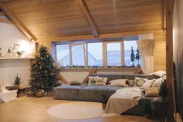 New Year's decoration of the house for Christmas