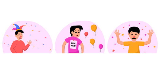 Flat Bundle April Fools Design Illustration