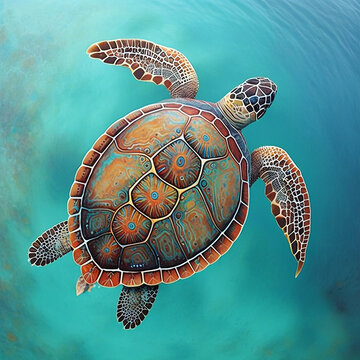 sea turtle in the ocean
