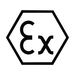 ATEX symbol, devices for use in potentially explosive atmosphere symbol, vector illustration