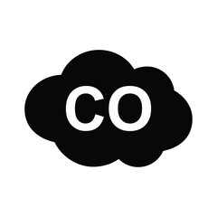 CO icon, carbon monoxide formula symbol, vector illustration
