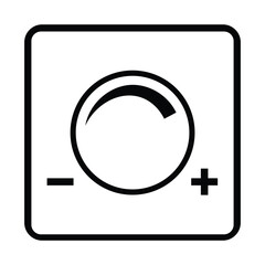 Light dimmer switch, black and white icon, vector illustration