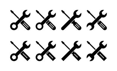 Repair tools icon vector for web and mobile app. tool sign and symbol. setting icon. Wrench and screwdriver. Service