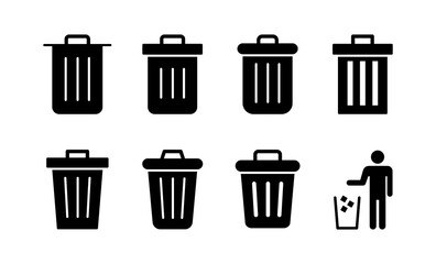 Trash icon vector for web and mobile app. trash can icon. delete sign and symbol.