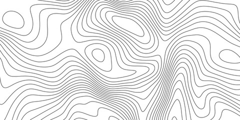Terrain topographic map concept. Mountain contour height lines background. Black and white landscape geographic pattern. Territory texture. Vector - obrazy, fototapety, plakaty