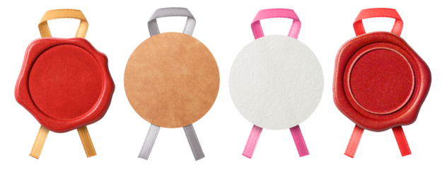 リボンのついたシール