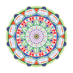 Colorful Mandala. Vector Ethnic Oriental Circle Ornament.