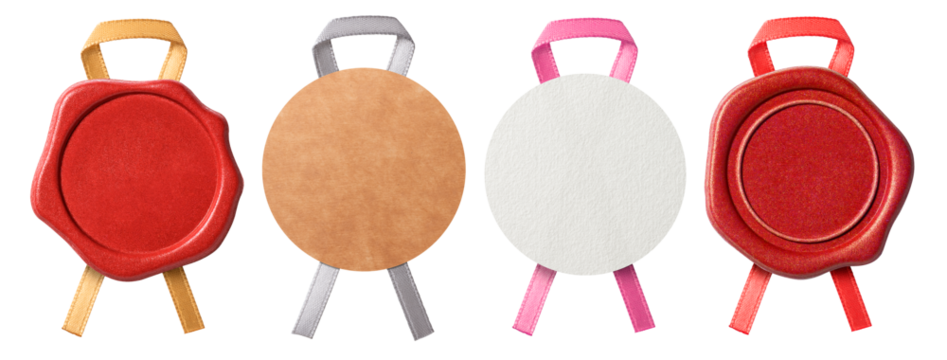 リボンのついたシール