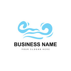 Obraz premium Beach Wave Logo, Water Wave Vector, Water Abstract Design, Illustration Template Icon