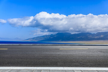 Asphalt highway road by the seaside