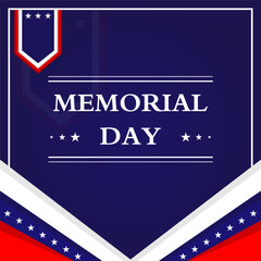 Memorial day background template. Vector illustration.