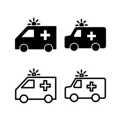 Ambulance icon vector illustration. ambulance truck sign and symbol. ambulance car