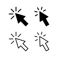 Click icon vector illustration. pointer arrow sign and symbol. cursor iconv