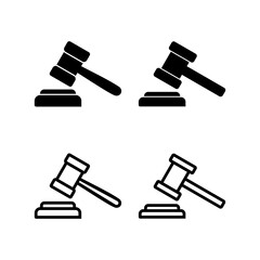 Gavel icon vector illustration. judge gavel sign and symbol. law icon. auction hammer