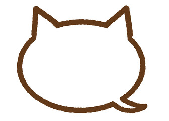 猫の形のシンプルな吹き出し