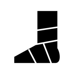 bandaged leg icon or logo isolated sign symbol vector illustration - high quality black style vector icons

