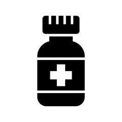 bottle medicine icon or logo isolated sign symbol vector illustration - high quality black style vector icons
