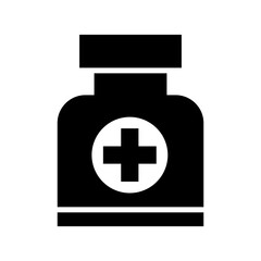 bottle medicine icon or logo isolated sign symbol vector illustration - high quality black style vector icons
