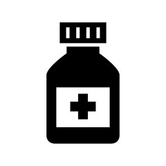 bottle medicine icon or logo isolated sign symbol vector illustration - high quality black style vector icons
