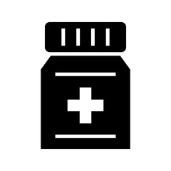 bottle medicine icon or logo isolated sign symbol vector illustration - high quality black style vector icons
