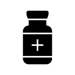 bottle medicine icon or logo isolated sign symbol vector illustration - high quality black style vector icons
