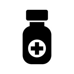bottle medicine icon or logo isolated sign symbol vector illustration - high quality black style vector icons
