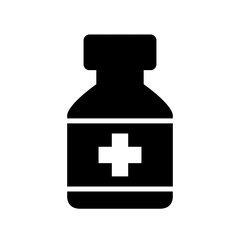 bottle medicine icon or logo isolated sign symbol vector illustration - high quality black style vector icons
