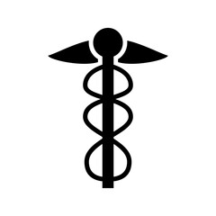 caduceus icon or logo isolated sign symbol vector illustration - high quality black style vector icons
