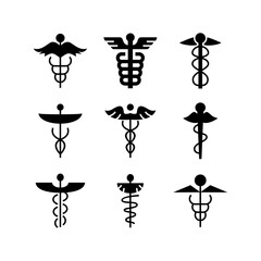 caduceus icon or logo isolated sign symbol vector illustration - high quality black style vector icons
