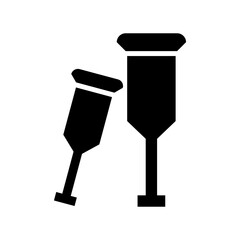 crutch icon or logo isolated sign symbol vector illustration - high quality black style vector icons
