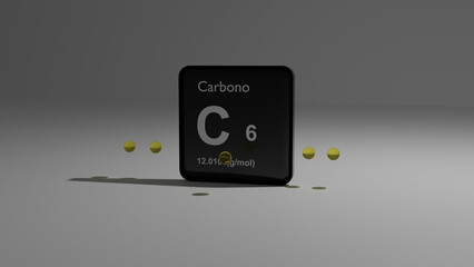 Fototapeta premium Graphic representation of the carbon atom.