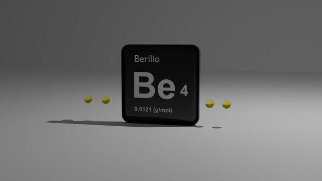 Graphic representation of the beryllium atom.