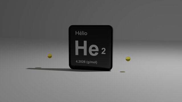 Graphic representation of the helium atom.