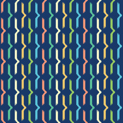 Japanese Embroidery Zigzag Line Motif Vector Seamless Pattern