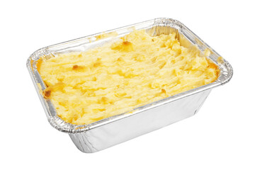 A Portion of Shepherd's Pie, Traditional English Dish. Recipe with minced beef, lamb, carrot,...