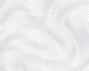 Abstract background with wavy lines. Black and white vector pattern.