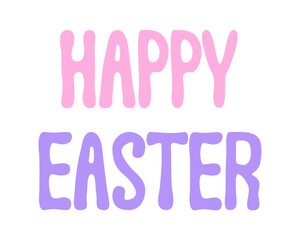 hand drawn Happy Easter bubble text illustration