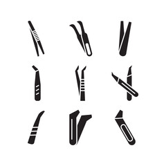 tweezers icon or logo isolated sign symbol vector illustration - high quality black style vector icons

