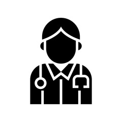 woman doctor icon or logo isolated sign symbol vector illustration - high quality black style vector icons
