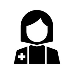 woman doctor icon or logo isolated sign symbol vector illustration - high quality black style vector icons
