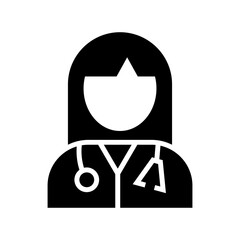 woman doctor icon or logo isolated sign symbol vector illustration - high quality black style vector icons
