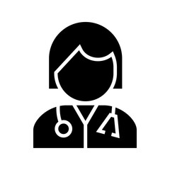 woman doctor icon or logo isolated sign symbol vector illustration - high quality black style vector icons
