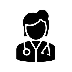 woman doctor icon or logo isolated sign symbol vector illustration - high quality black style vector icons
