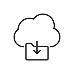 Editable Icon of Cloud Computing Folder Connection, Vector illustration isolated on white background. using for Presentation, website or mobile app