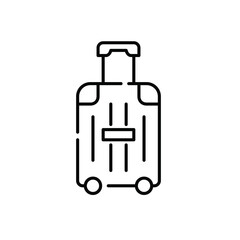 Wheeler cabbing luggage. Travel packing icon. Pixel perfect, editable stroke