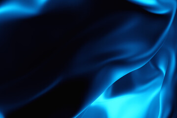 3D illustration of the   blue  carbon fabric design element. Close up of the cloth material flying