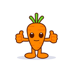 Cute Carrot Character Giving Thumbs Up