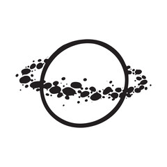 The Saturn is space by hand, for posters, stickers and any design. Isolated on a white background. Vector illustration with doodles.