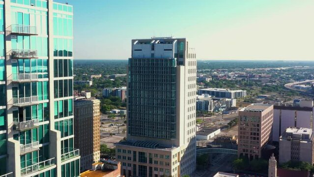 Aerial Morning Fly Back Downtown Condo Tampa Florida